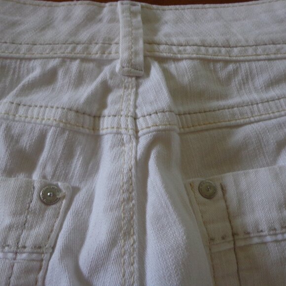 Nine West Bootcut Pants 2 White/Tan Stitching Zip/Button Closure Pockets - Picture 7 of 13